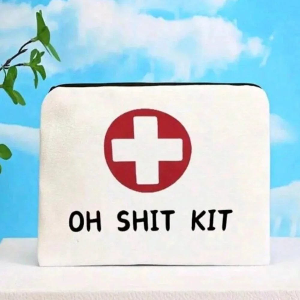 “Oh Shit‎ Kit” White Cosmetic Bag (BRAND-NEW & SO CUTE!)